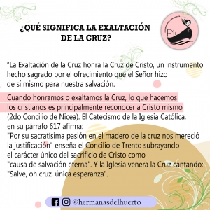 14 DE SEPTIEMBRE: EXALTACIÓN DE LA SANTA CRUZ