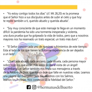 25 DE JULIO: PRIMERA JORNADA MUNDIAL DE LOS ABUELOS Y LAS PERSONAS MAYORES.